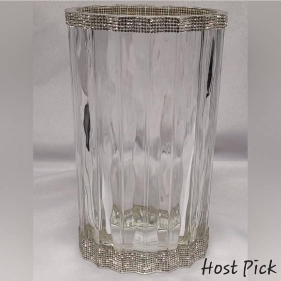 Elegant Crystal Vase with Silver Accents ***HOST PICK*** - Picture 1 of 3